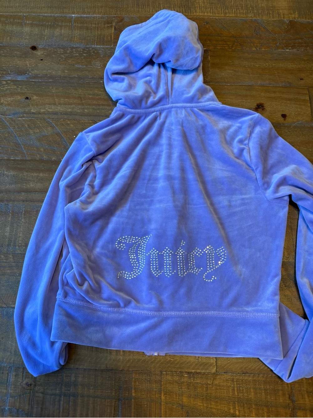 Juicy Couture lilac Velour Rhinestone Logo Hoodie